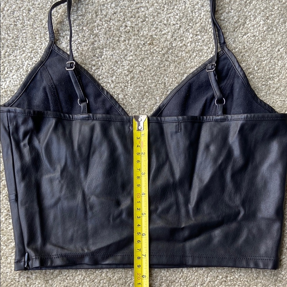 🪷Lola Grace Faux Leather Crop Top, Black, Size Small - Picture 10 of 10